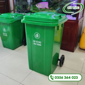 Thùng rác nhựa 100 lít – xanh lá