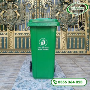 Thùng rác nhựa 120 lít – Xanh lá