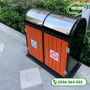 Thùng rác 2 ngăn giả gỗ CD78 – O