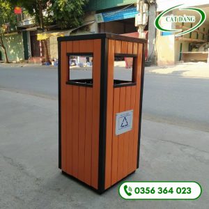 Thùng rác gỗ vuông CD78 – N