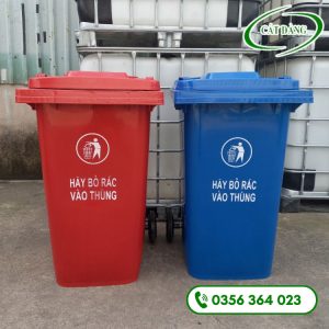 Thùng rác nhựa 240 lít – Xanh dương