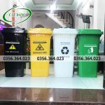 Mẫu thùng rác y tế 120 lít có logo