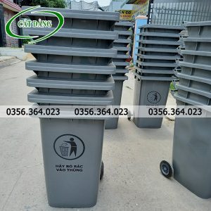 Thùng rác công viên 240l xám