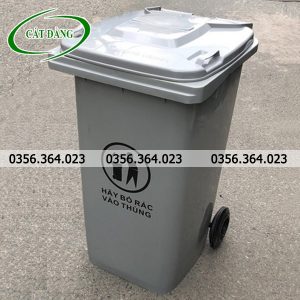 Thùng rác nhựa 240L xám