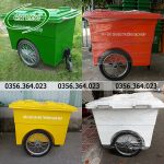 Xe đẩy rác 3 bánh 1000l nhiều màu