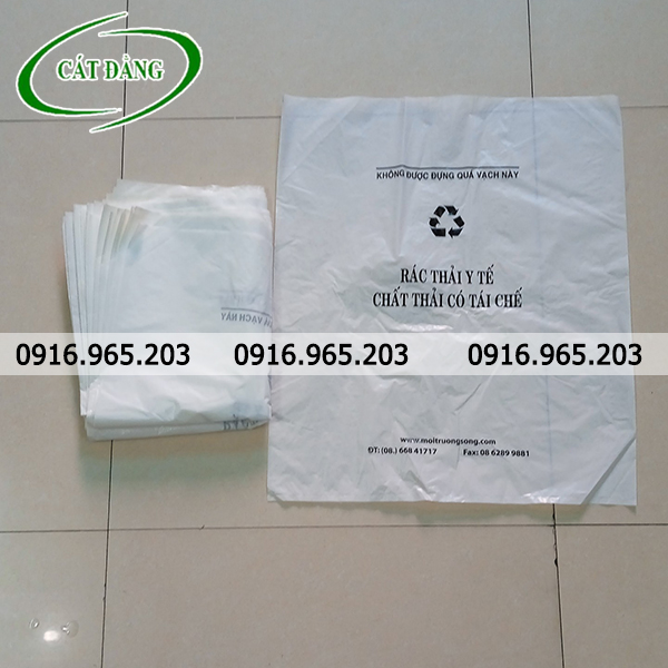 Túi rác y tế màu trắng