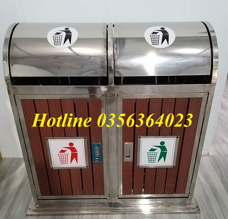 Thùng rác hai ngăn Inox