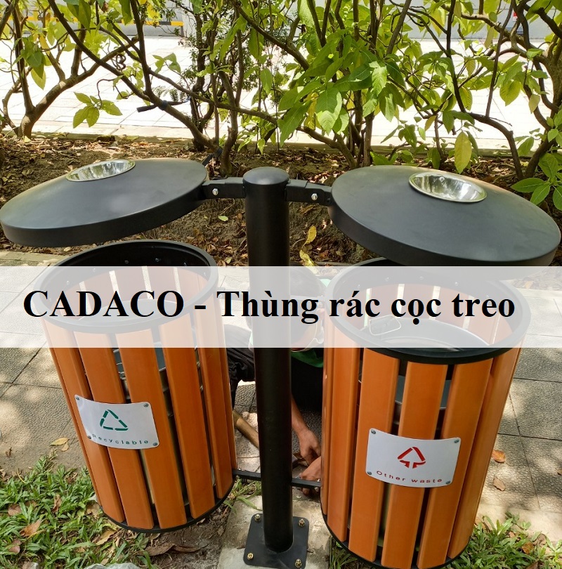 Thùng rác cọc treo