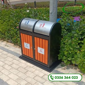 Thùng rác đô thị hai ngăn