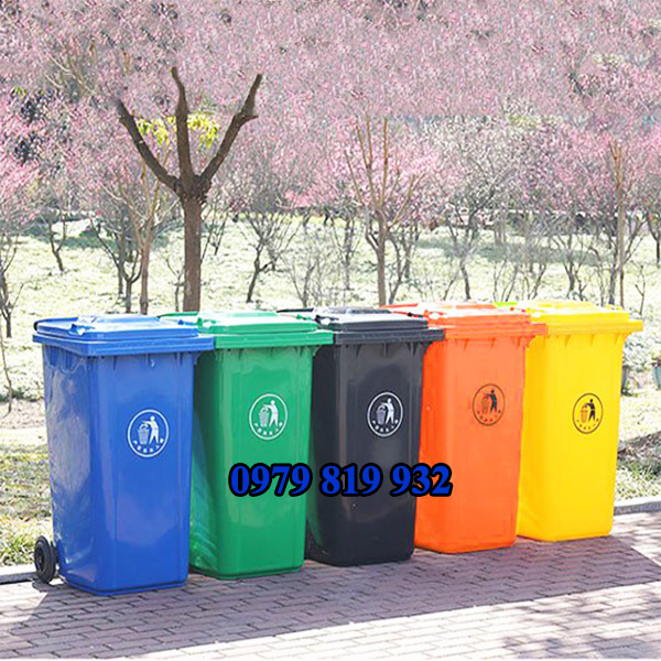 thùng rác nhựa đa dạng màu sắc