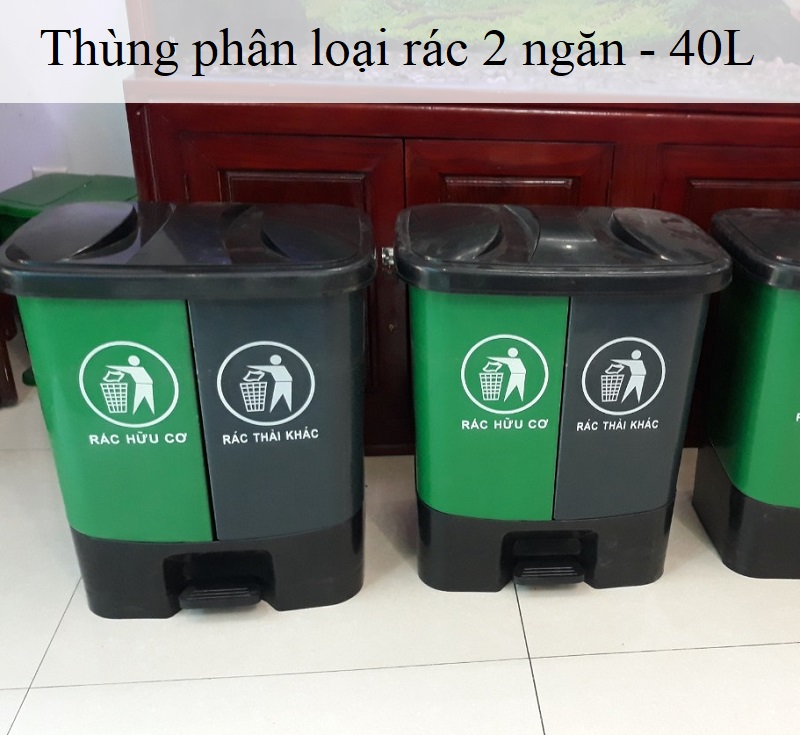 Thùng rác đạp chân 40 lit