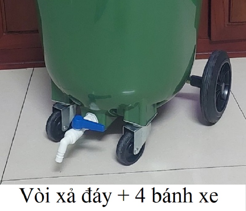 Thùng rác 120 lit có vòi xả