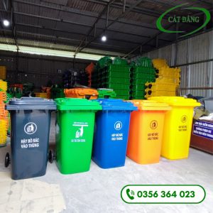 Thùng rác công cộng 240l nắp kín