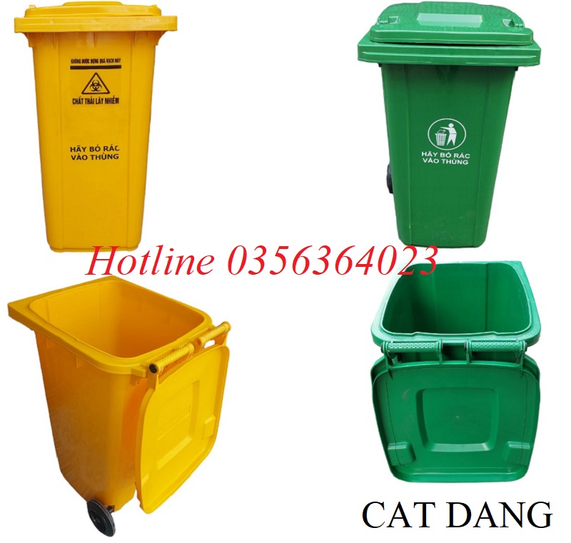 Thùng rác cooogn cộng 240L nắp kín
