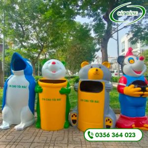 Thùng rác composite hình động vật