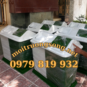 thùng rác 2 ngăn composite