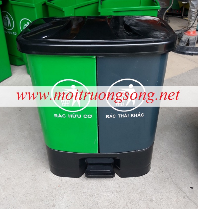 Thùng phân loại 2 ngăn 40 lit