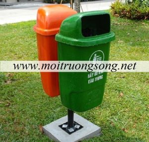 Thùng rác cọc treo đôi