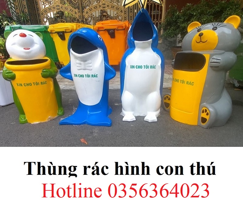 Thùng rác con thú 