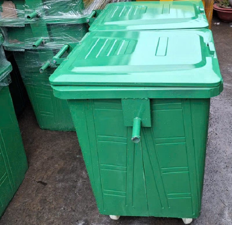 Xe đẩy rác thép 