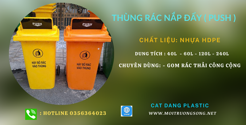 Thùng rác nắp lật 