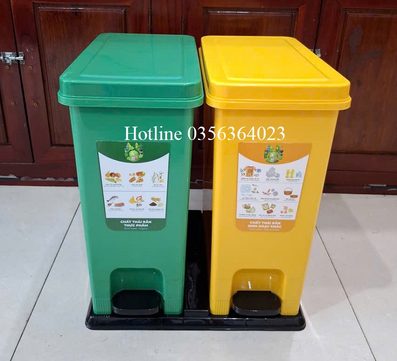 Thùng rác eco - 2 ngăn