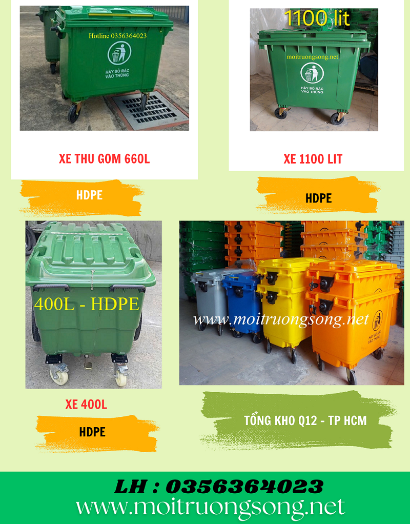 Xe thu gom rác 4 bánh xe 