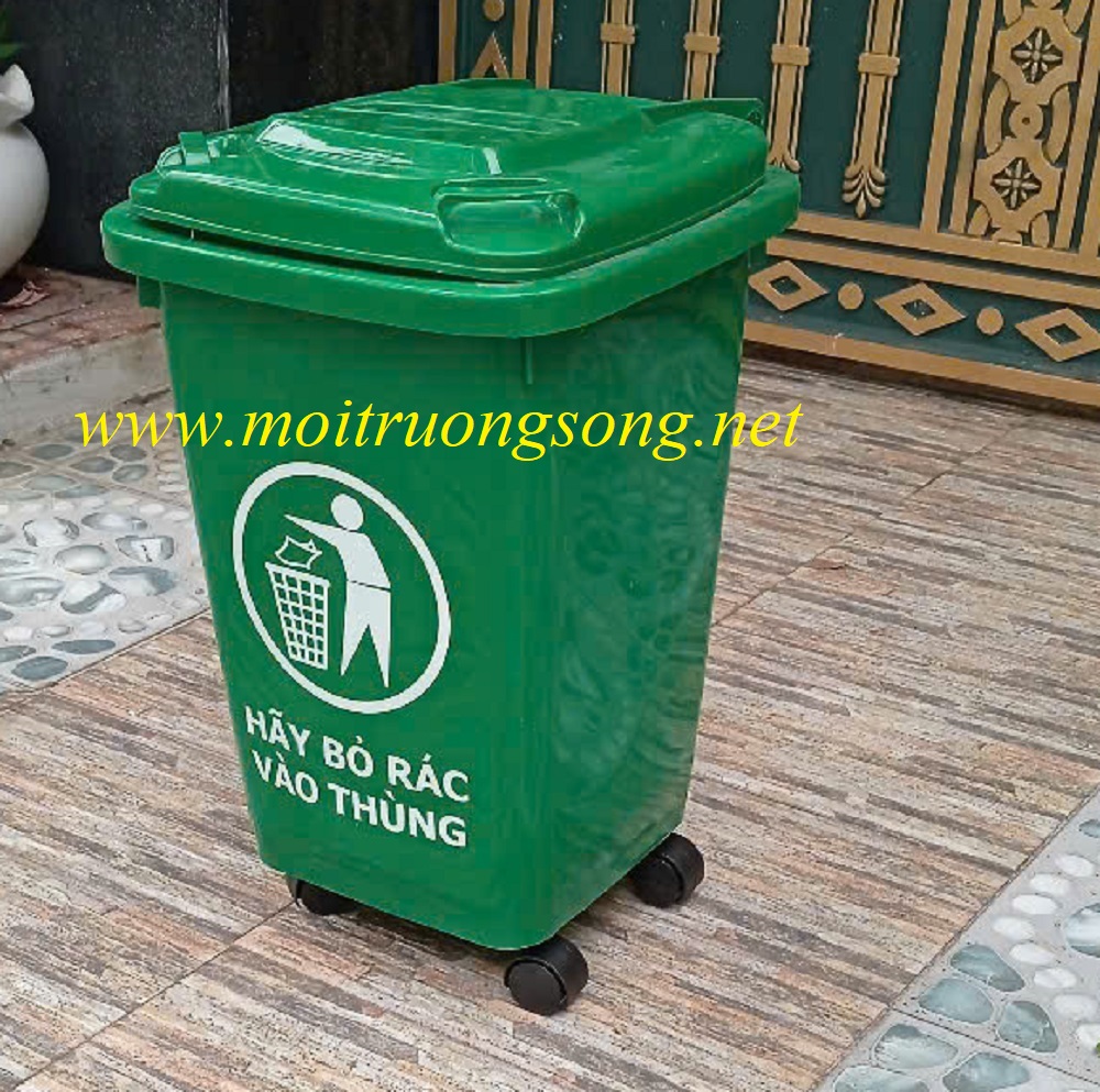 Thùng rác 60 lit nắp kín 