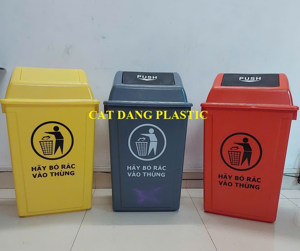 Thùng rác 60L nắp lật 