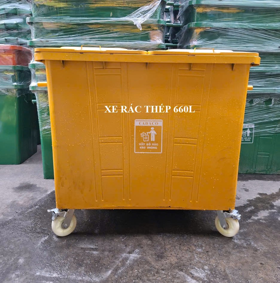 Thùng rác thép 660 lit