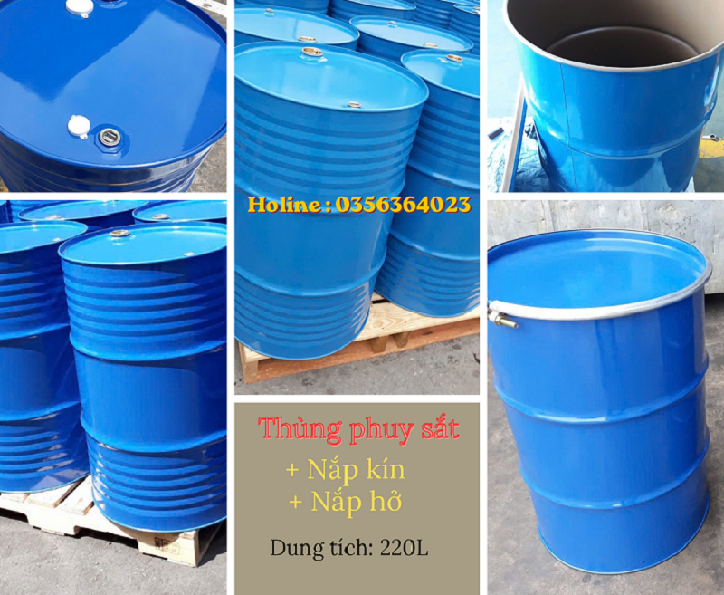 Thùng phuy sắt 220L 